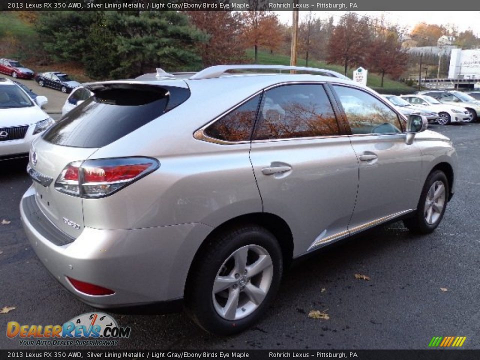 2013 Lexus RX 350 AWD Silver Lining Metallic / Light Gray/Ebony Birds Eye Maple Photo #4
