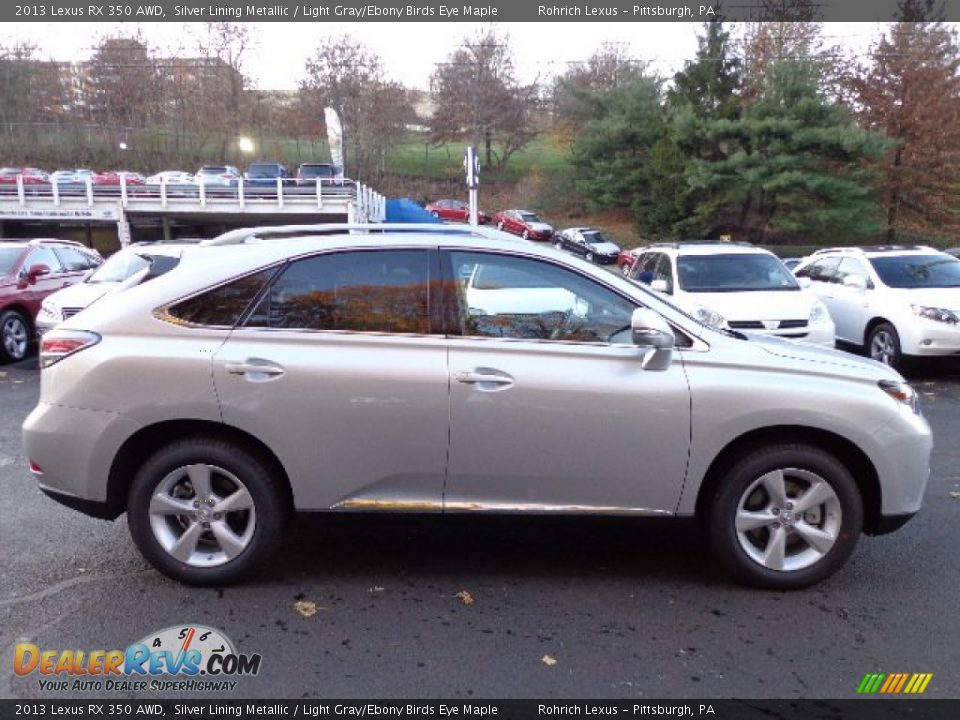 2013 Lexus RX 350 AWD Silver Lining Metallic / Light Gray/Ebony Birds Eye Maple Photo #5