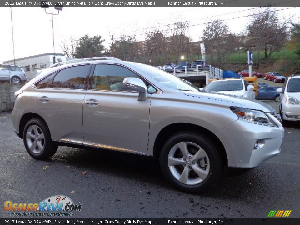 2013 Lexus RX 350 AWD Silver Lining Metallic / Light Gray/Ebony Birds Eye Maple Photo #6