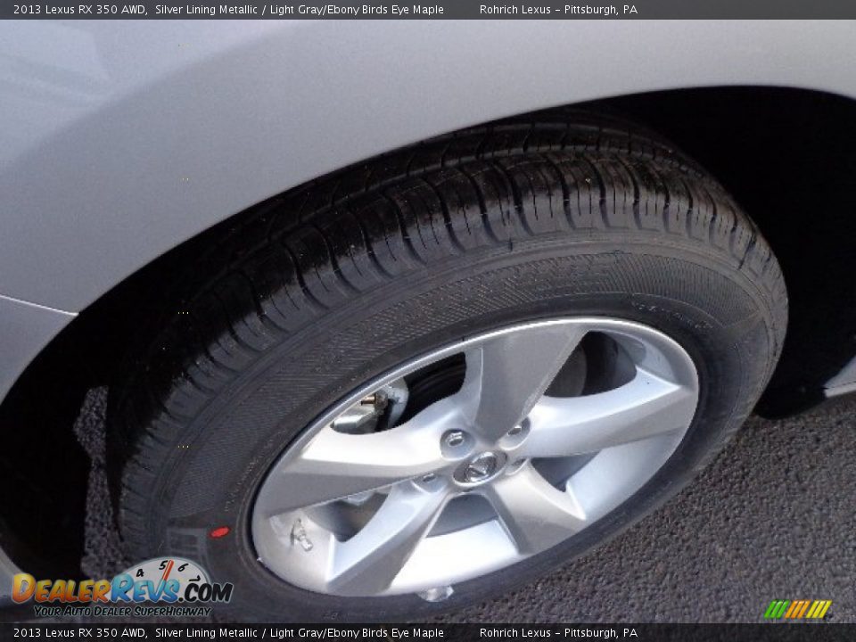 2013 Lexus RX 350 AWD Silver Lining Metallic / Light Gray/Ebony Birds Eye Maple Photo #9