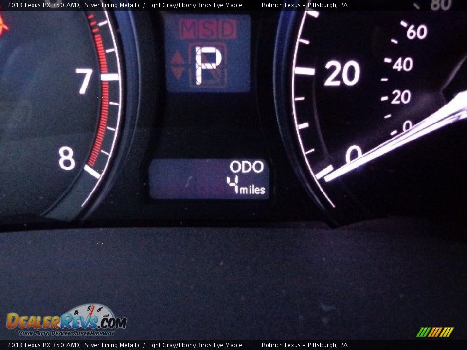 2013 Lexus RX 350 AWD Silver Lining Metallic / Light Gray/Ebony Birds Eye Maple Photo #19
