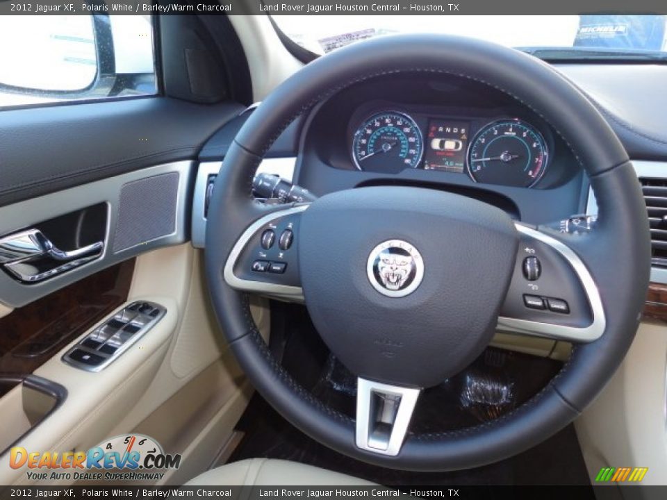 2012 Jaguar XF Polaris White / Barley/Warm Charcoal Photo #18