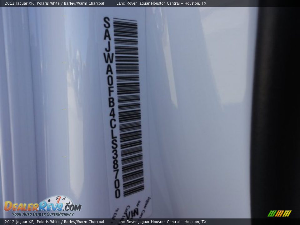 2012 Jaguar XF Polaris White / Barley/Warm Charcoal Photo #19