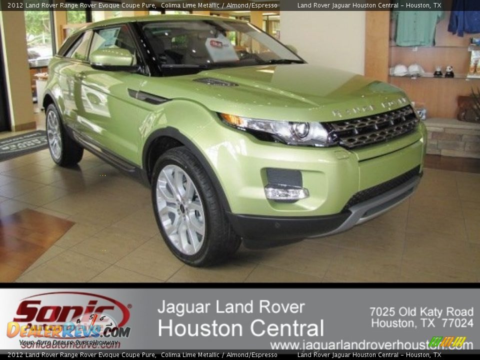 2012 Land Rover Range Rover Evoque Coupe Pure Colima Lime Metallic / Almond/Espresso Photo #1