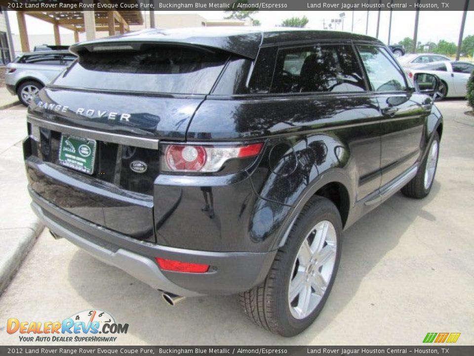 2012 Land Rover Range Rover Evoque Coupe Pure Buckingham Blue Metallic / Almond/Espresso Photo #6