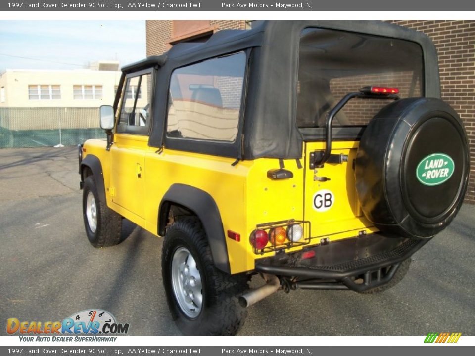 1997 Land Rover Defender 90 Soft Top AA Yellow / Charcoal Twill Photo #3
