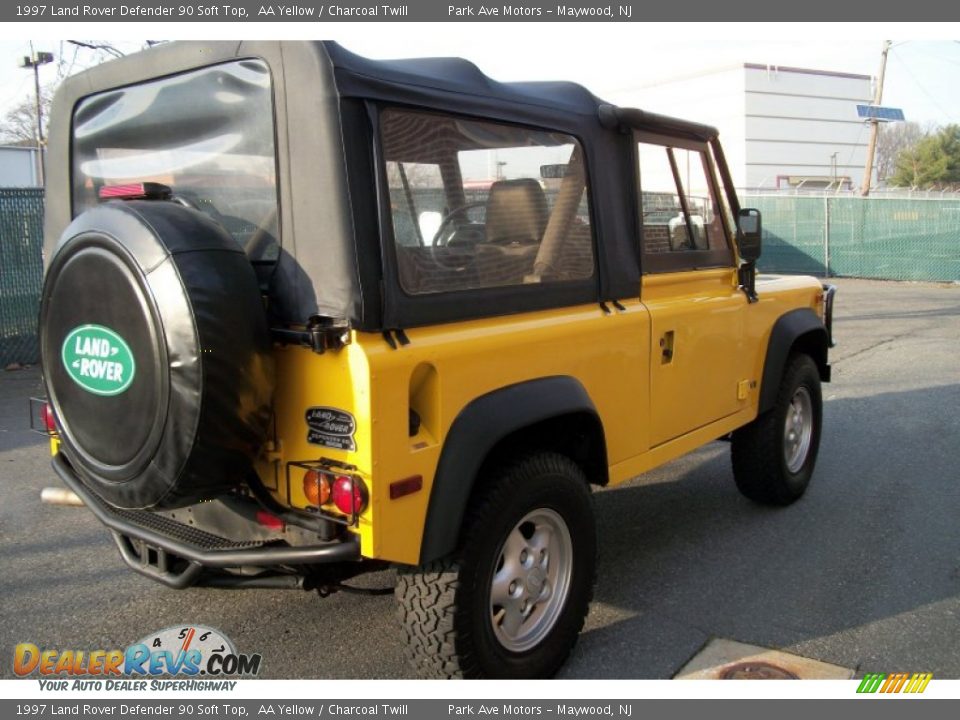1997 Land Rover Defender 90 Soft Top AA Yellow / Charcoal Twill Photo #5