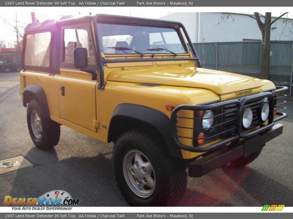 1997 Land Rover Defender 90 Soft Top AA Yellow / Charcoal Twill Photo #8