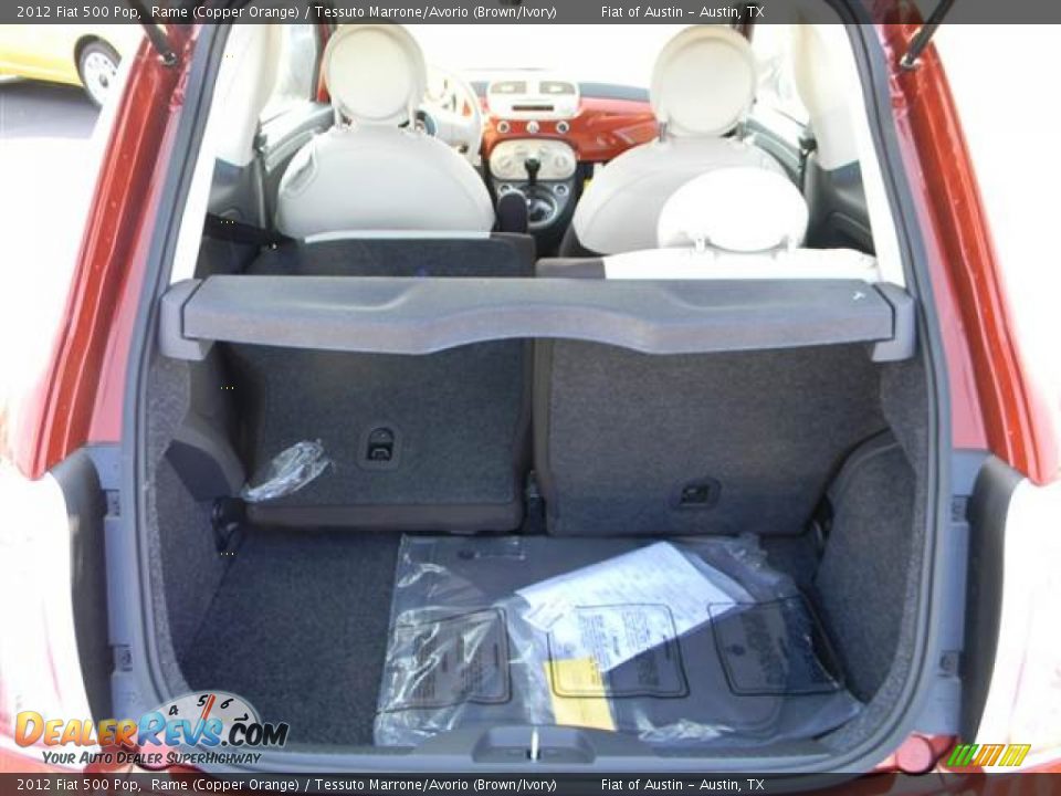 2012 Fiat 500 Pop Rame (Copper Orange) / Tessuto Marrone/Avorio (Brown/Ivory) Photo #4