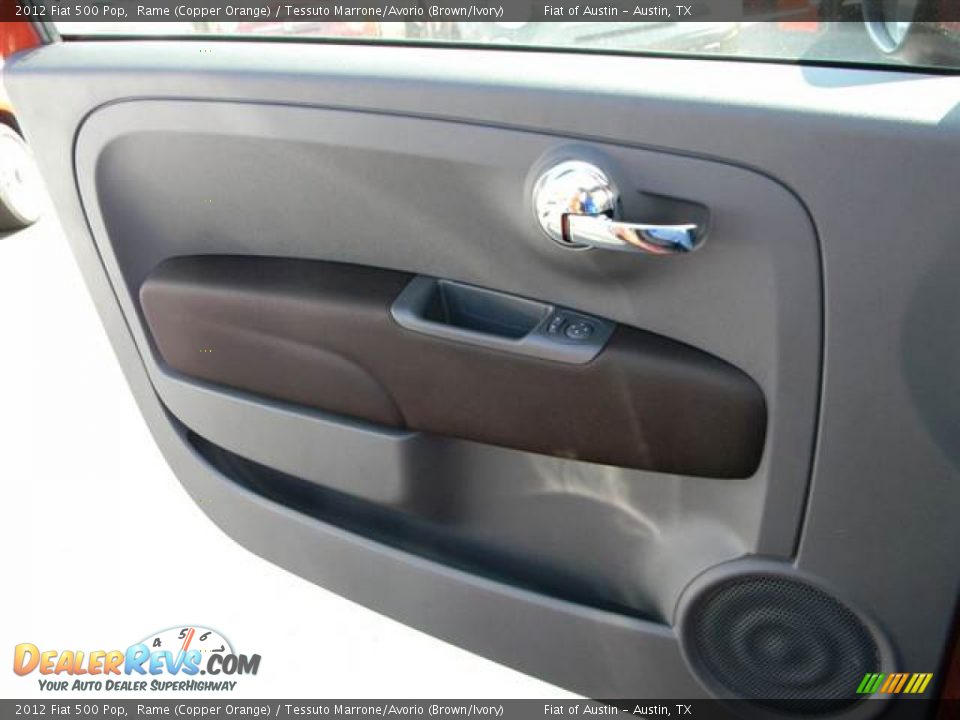 2012 Fiat 500 Pop Rame (Copper Orange) / Tessuto Marrone/Avorio (Brown/Ivory) Photo #8