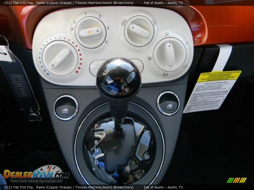 2012 Fiat 500 Pop Rame (Copper Orange) / Tessuto Marrone/Avorio (Brown/Ivory) Photo #9
