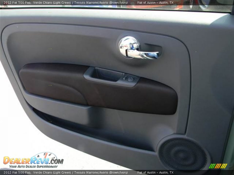 2012 Fiat 500 Pop Verde Chiaro (Light Green) / Tessuto Marrone/Avorio (Brown/Ivory) Photo #8