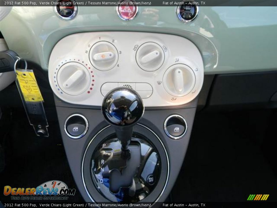 2012 Fiat 500 Pop Verde Chiaro (Light Green) / Tessuto Marrone/Avorio (Brown/Ivory) Photo #9