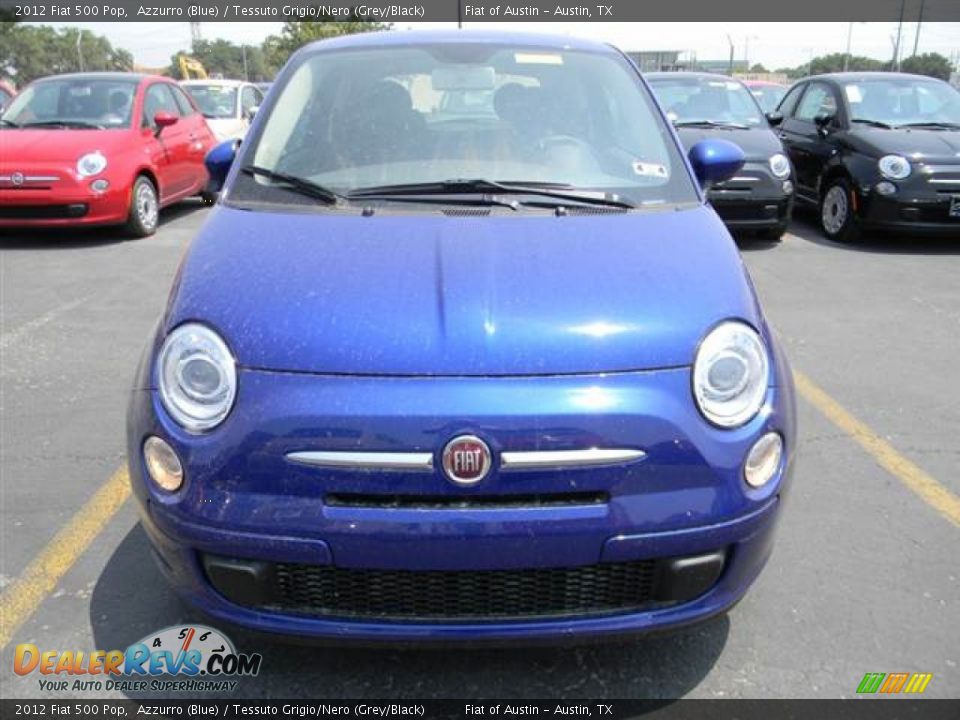 2012 Fiat 500 Pop Azzurro (Blue) / Tessuto Grigio/Nero (Grey/Black) Photo #3