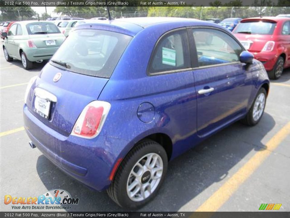 2012 Fiat 500 Pop Azzurro (Blue) / Tessuto Grigio/Nero (Grey/Black) Photo #4