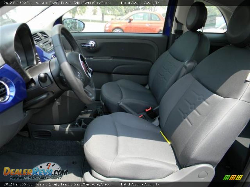 2012 Fiat 500 Pop Azzurro (Blue) / Tessuto Grigio/Nero (Grey/Black) Photo #6