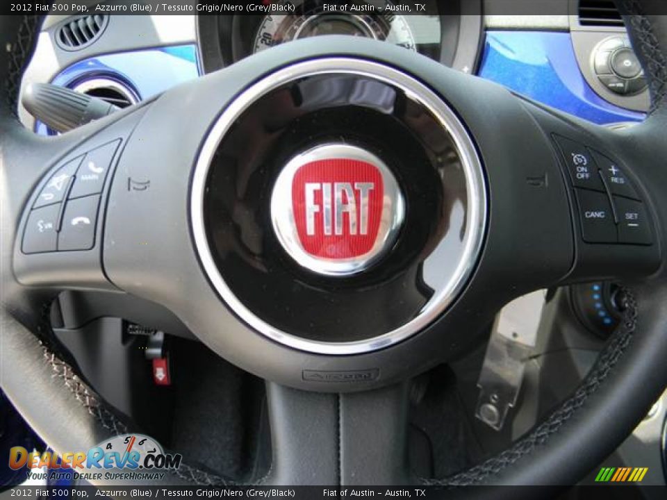 2012 Fiat 500 Pop Azzurro (Blue) / Tessuto Grigio/Nero (Grey/Black) Photo #9