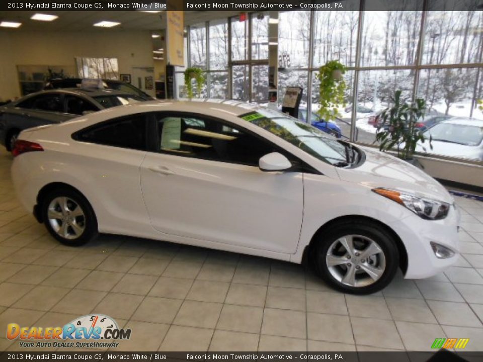 2013 Hyundai Elantra Coupe GS Monaco White / Blue Photo #1