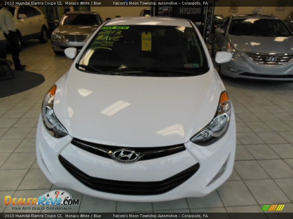 2013 Hyundai Elantra Coupe GS Monaco White / Blue Photo #3