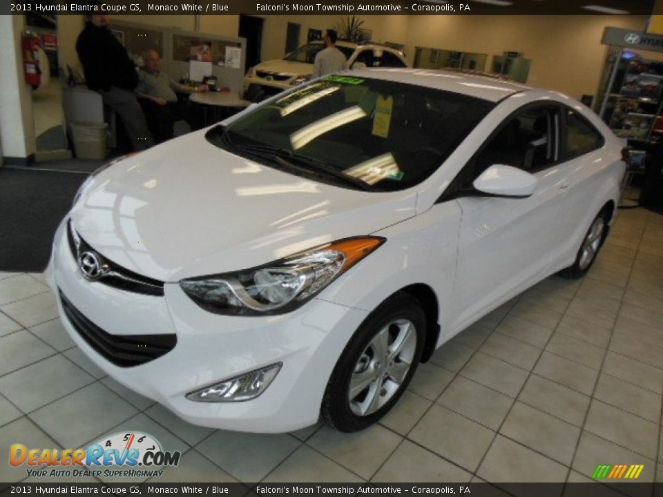 2013 Hyundai Elantra Coupe GS Monaco White / Blue Photo #4