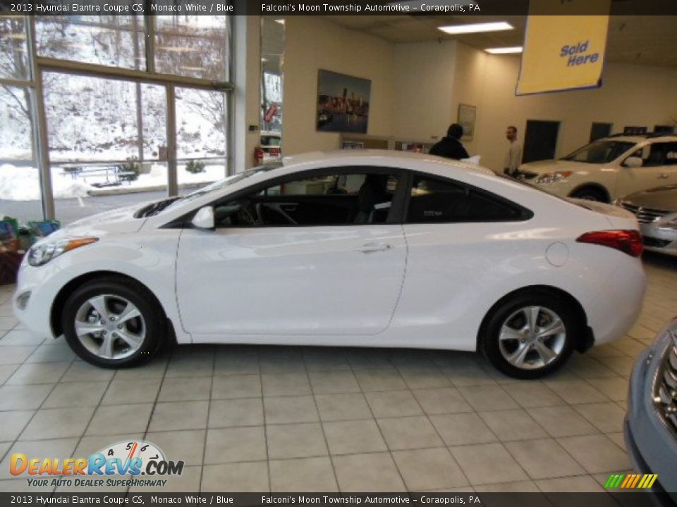 2013 Hyundai Elantra Coupe GS Monaco White / Blue Photo #5