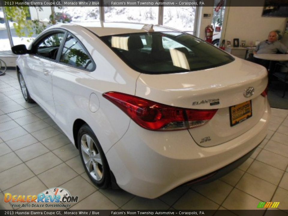 2013 Hyundai Elantra Coupe GS Monaco White / Blue Photo #6