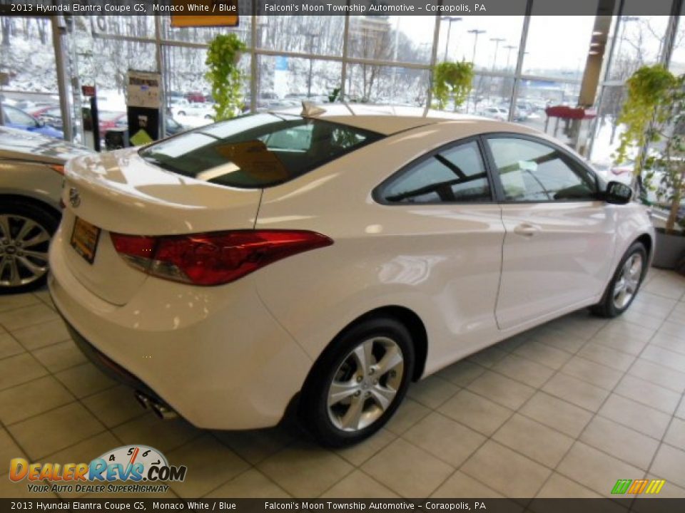 2013 Hyundai Elantra Coupe GS Monaco White / Blue Photo #8