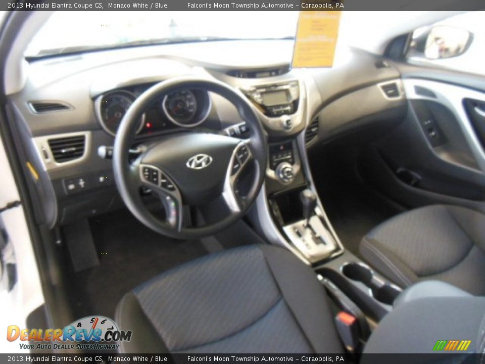 2013 Hyundai Elantra Coupe GS Monaco White / Blue Photo #10