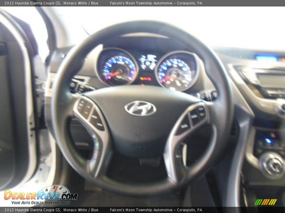2013 Hyundai Elantra Coupe GS Monaco White / Blue Photo #21