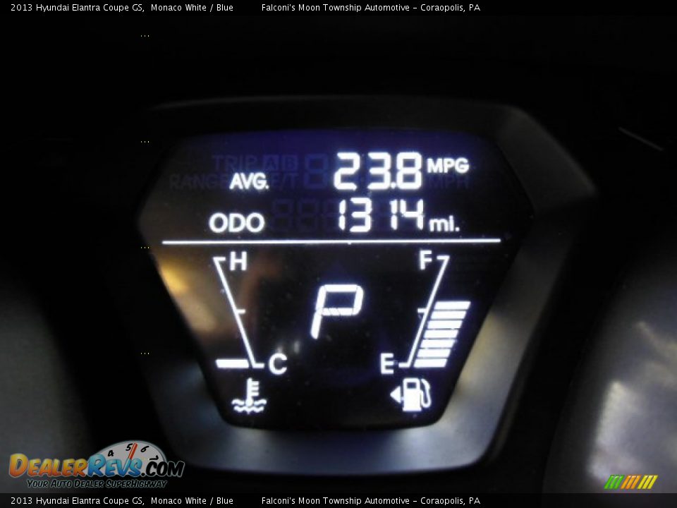 2013 Hyundai Elantra Coupe GS Monaco White / Blue Photo #24