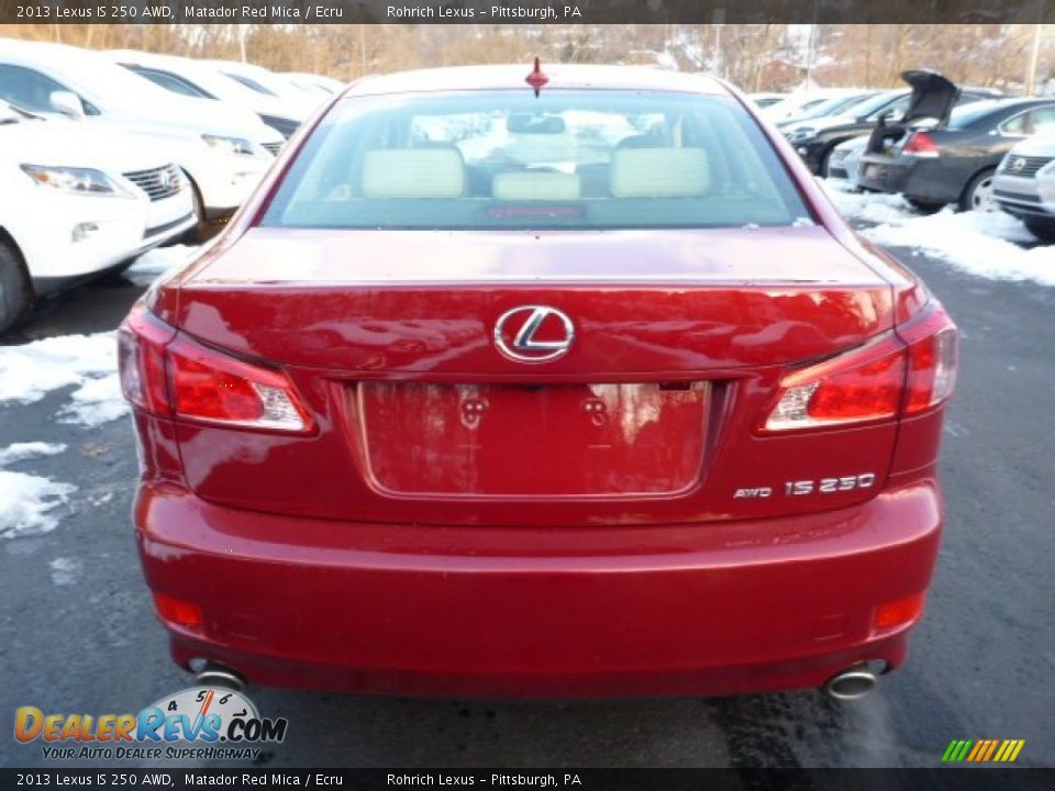 2013 Lexus IS 250 AWD Matador Red Mica / Ecru Photo #3