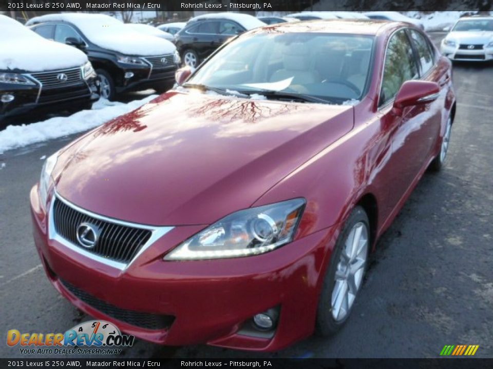2013 Lexus IS 250 AWD Matador Red Mica / Ecru Photo #8