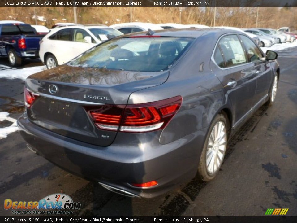 2013 Lexus LS 460 L AWD Nebula Gray Pearl / Black/Shimamoku Espresso Photo #4