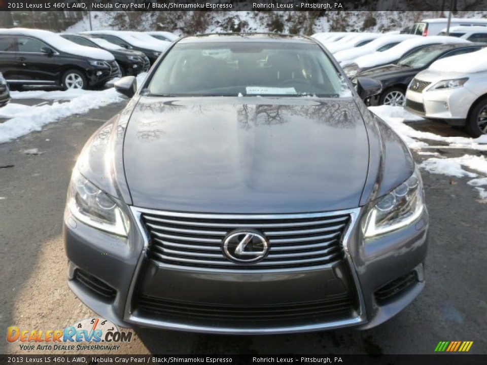2013 Lexus LS 460 L AWD Nebula Gray Pearl / Black/Shimamoku Espresso Photo #6