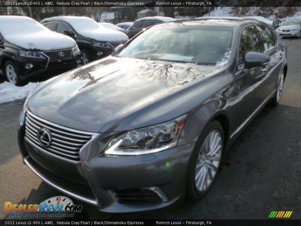 2013 Lexus LS 460 L AWD Nebula Gray Pearl / Black/Shimamoku Espresso Photo #7