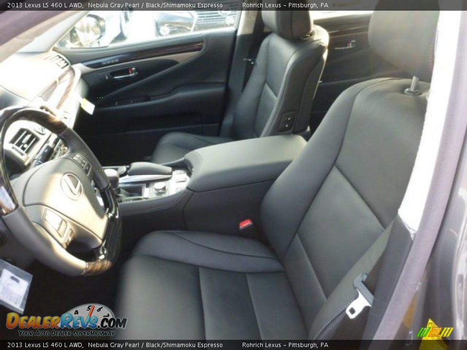 2013 Lexus LS 460 L AWD Nebula Gray Pearl / Black/Shimamoku Espresso Photo #9