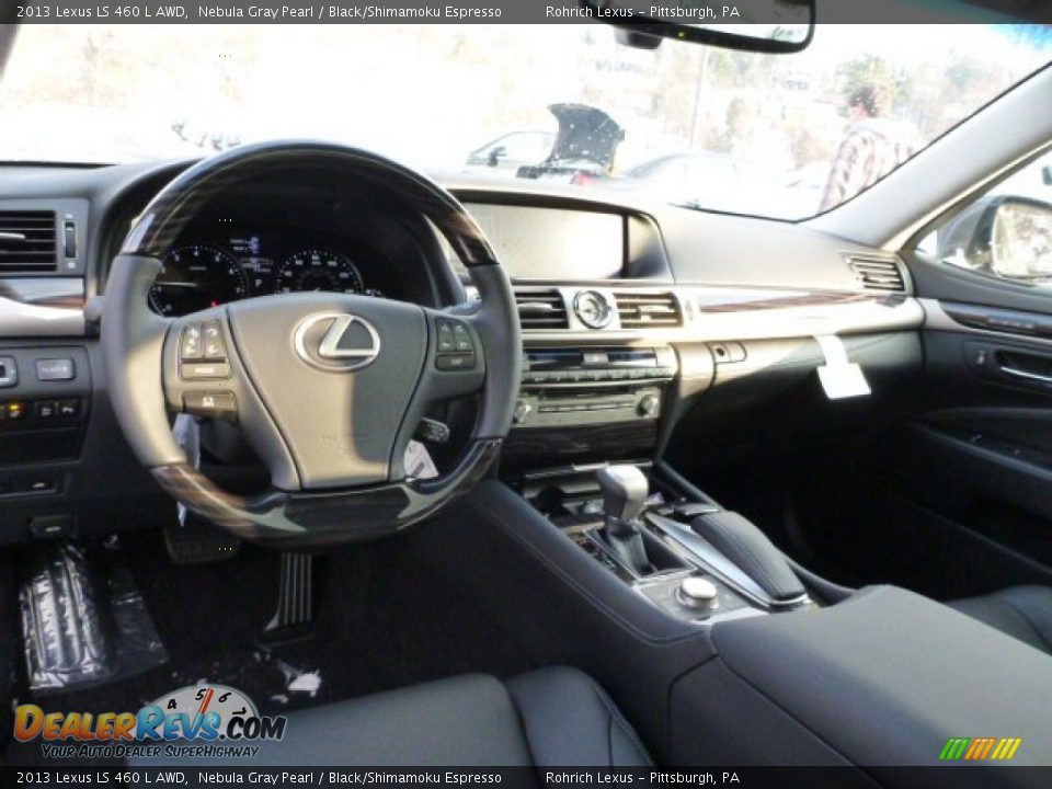 2013 Lexus LS 460 L AWD Nebula Gray Pearl / Black/Shimamoku Espresso Photo #11