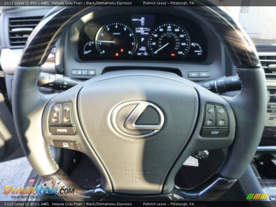 2013 Lexus LS 460 L AWD Nebula Gray Pearl / Black/Shimamoku Espresso Photo #15