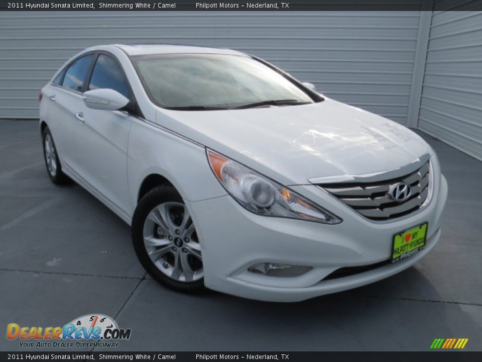 2011 Hyundai Sonata Limited Shimmering White / Camel Photo #1