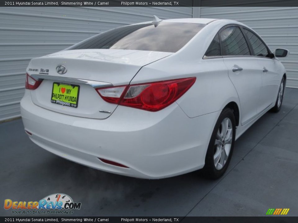 2011 Hyundai Sonata Limited Shimmering White / Camel Photo #3