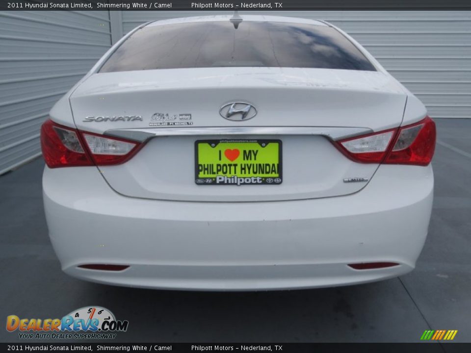 2011 Hyundai Sonata Limited Shimmering White / Camel Photo #4