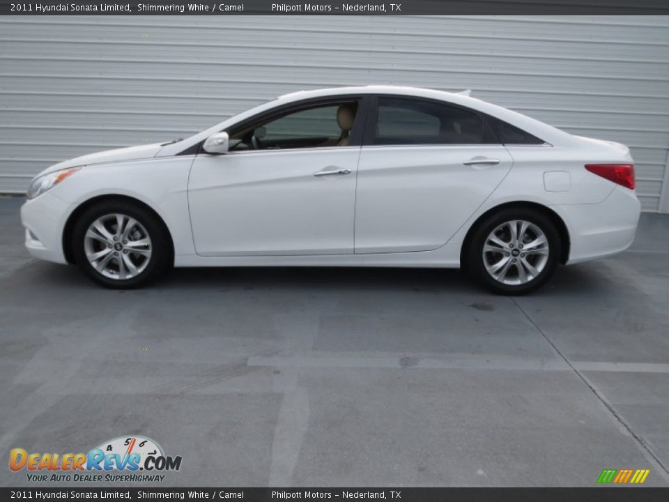 2011 Hyundai Sonata Limited Shimmering White / Camel Photo #5