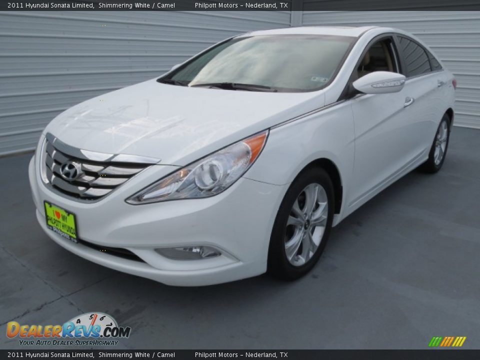 2011 Hyundai Sonata Limited Shimmering White / Camel Photo #6