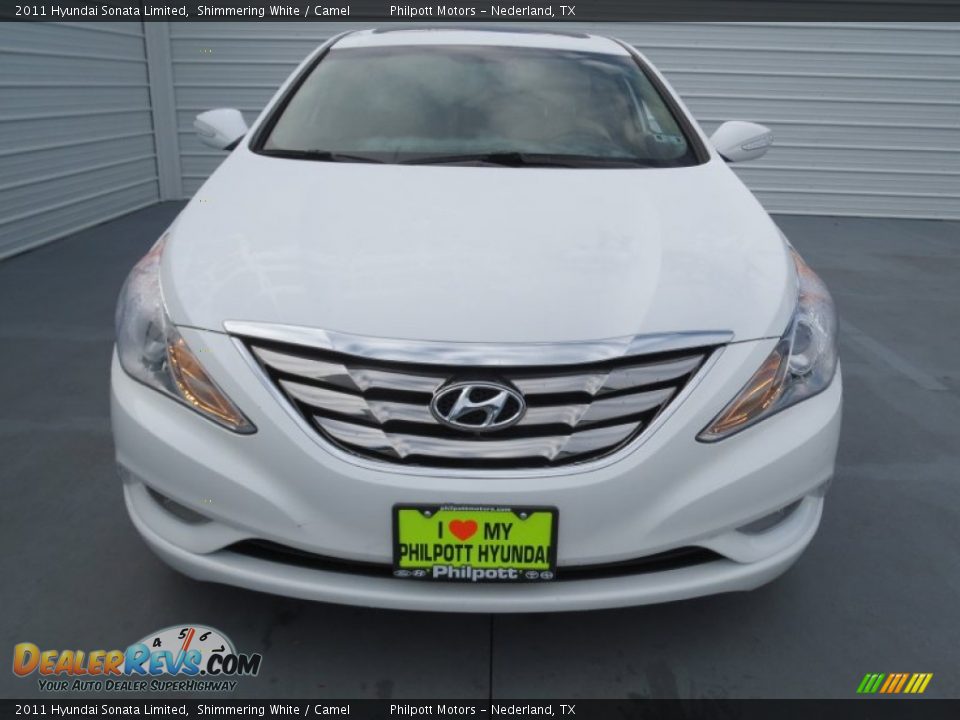 2011 Hyundai Sonata Limited Shimmering White / Camel Photo #7