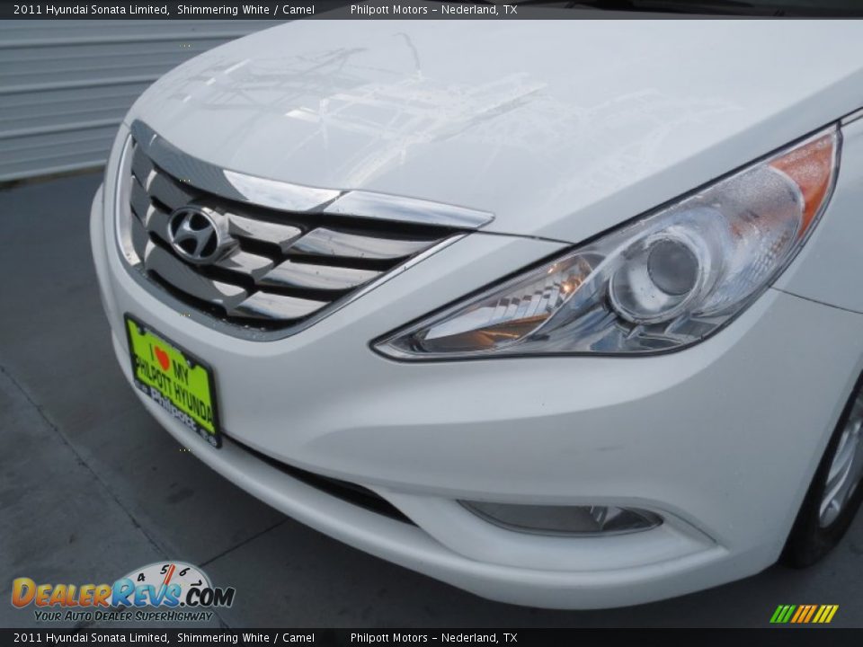 2011 Hyundai Sonata Limited Shimmering White / Camel Photo #10