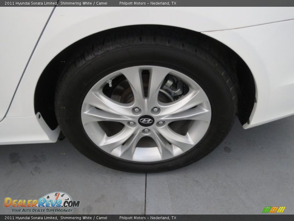 2011 Hyundai Sonata Limited Shimmering White / Camel Photo #12