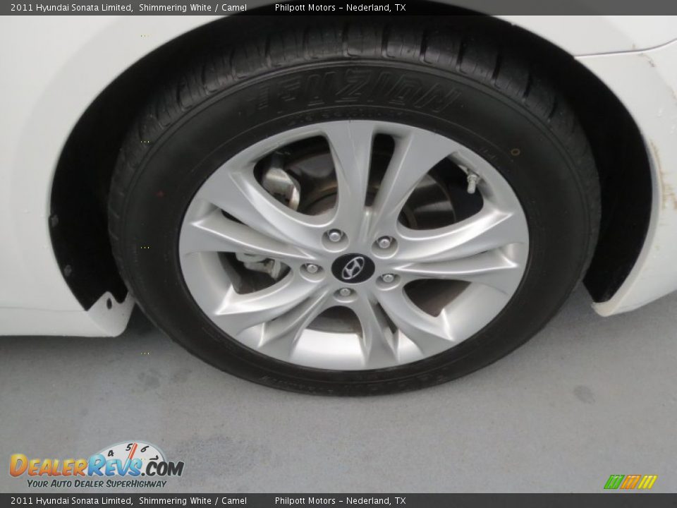 2011 Hyundai Sonata Limited Shimmering White / Camel Photo #14
