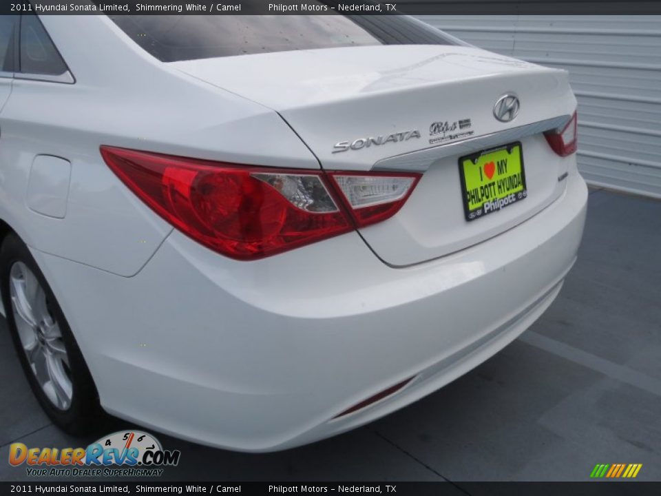 2011 Hyundai Sonata Limited Shimmering White / Camel Photo #23