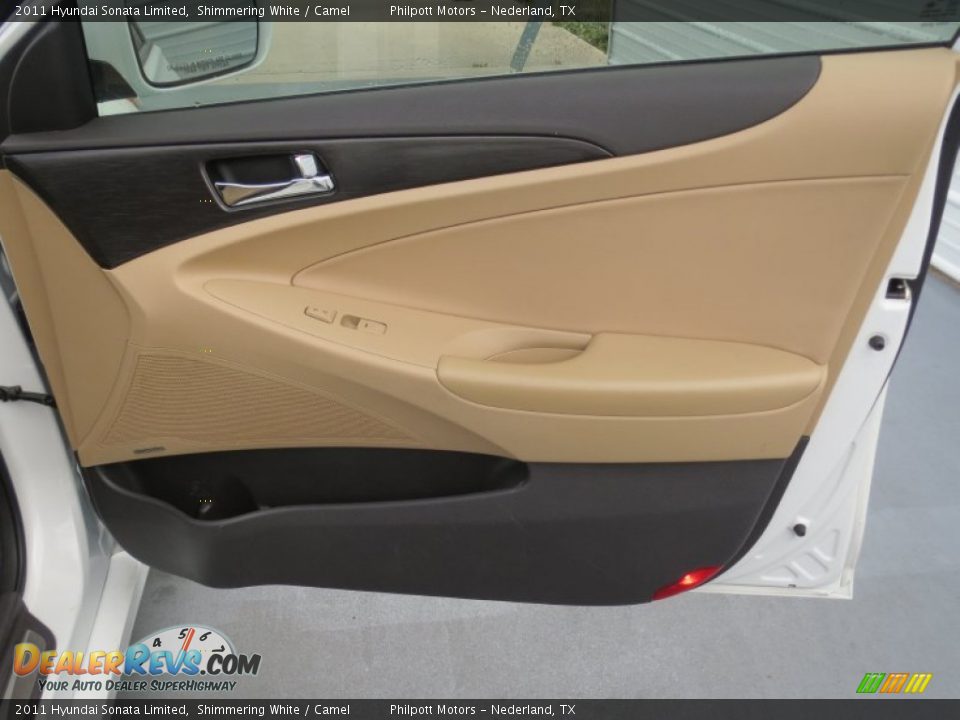 2011 Hyundai Sonata Limited Shimmering White / Camel Photo #25