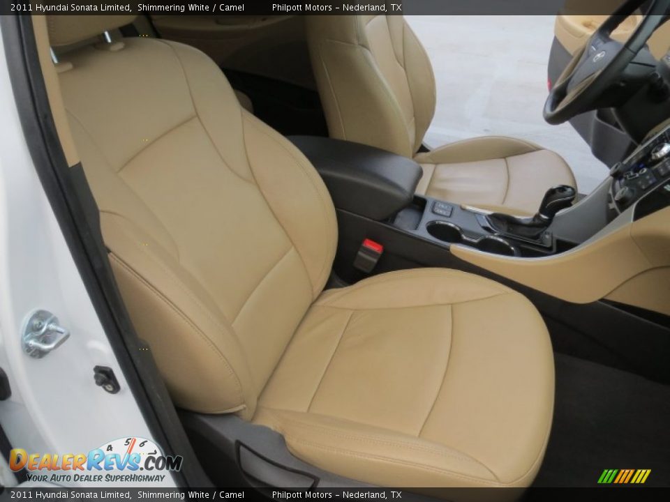 2011 Hyundai Sonata Limited Shimmering White / Camel Photo #27